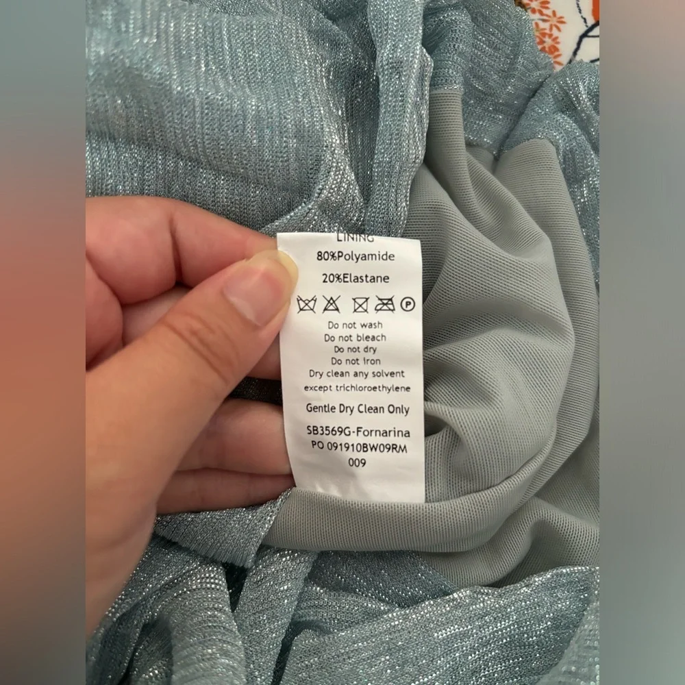 HOUSE OF CB Fornarina Baby Blue Sparkle Silvermist Fairy Glitter Ruched Dress - Picture 16 of 16